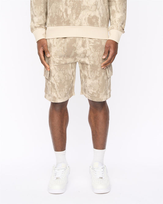 Bardon Camo Cargo Shorts Light Stone