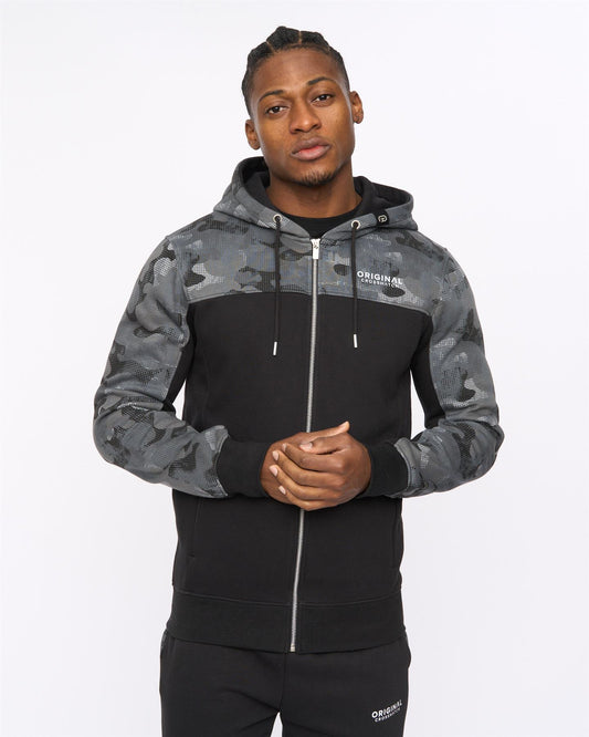 Branton Zip Thru Hoodie Black