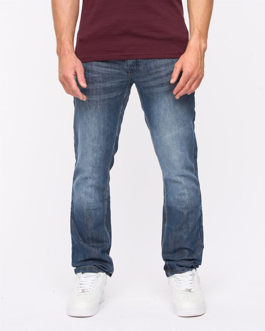 New Embossed Techno Denim Jeans Stone Wash