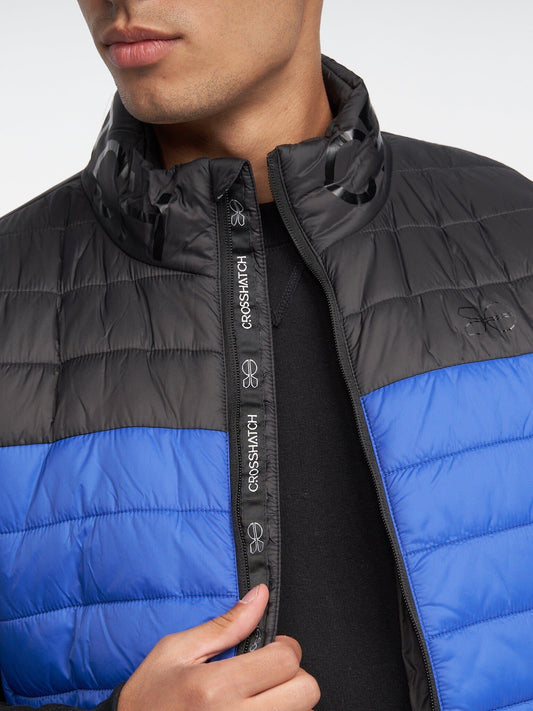 Presnell High Neck Gilet Blue