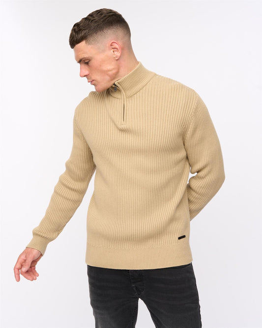 Havaline 1/4 Zip Knit Stone