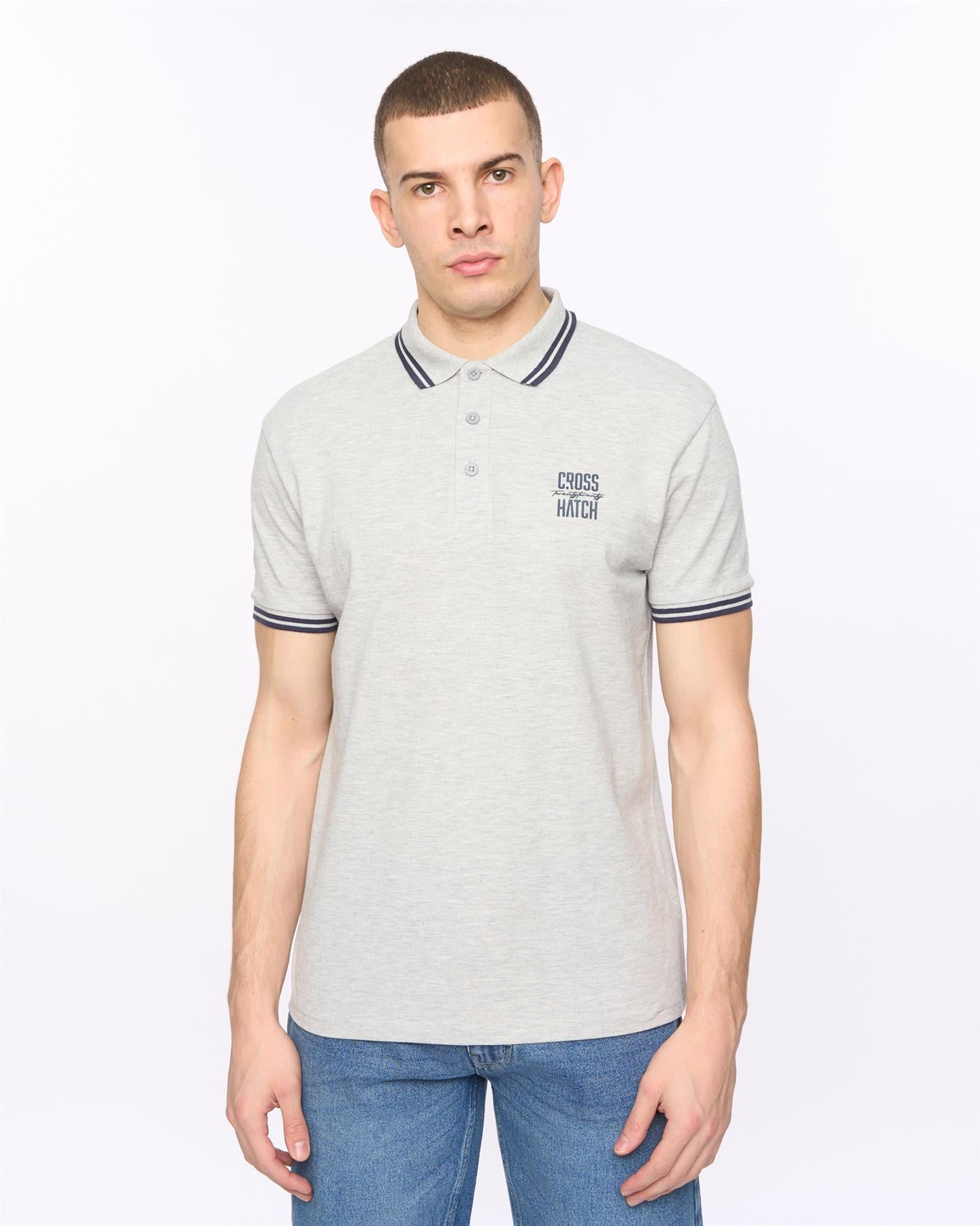 Changra Polo Grey Marl – Crosshatch - Main Image