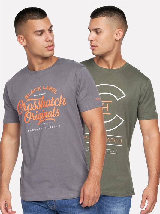 Univarsity T-Shirt 2pk Olive/Grey