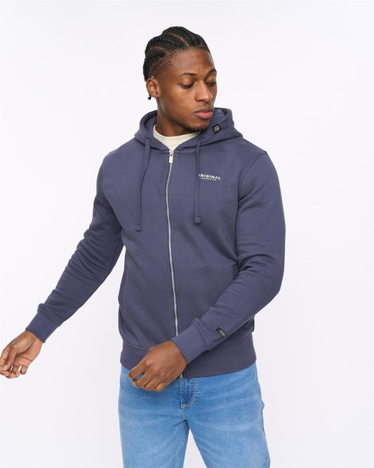 Allmoor Zip Thru Hoodie Navy