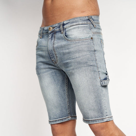 Carpenter Denim Shorts Vintage Blue Wash