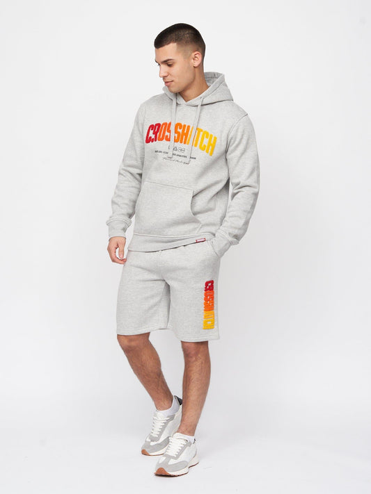 Flocked Hoodie Grey Marl