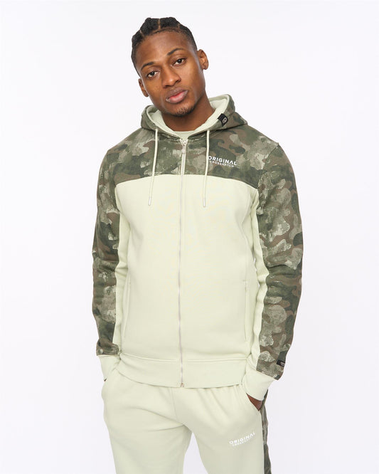 Branton Zip Thru Hoodie Light Olive