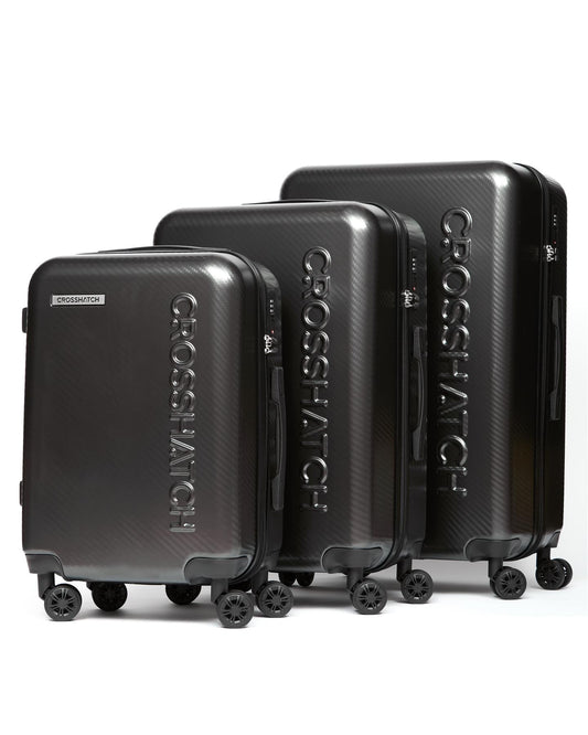 Escapade Embossed Suitcase 3pk Charcoal