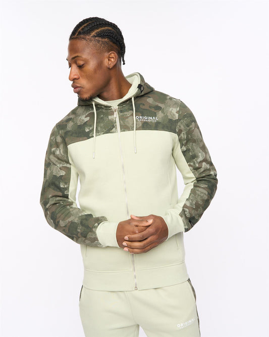 Branton Zip Thru Hoodie Light Olive