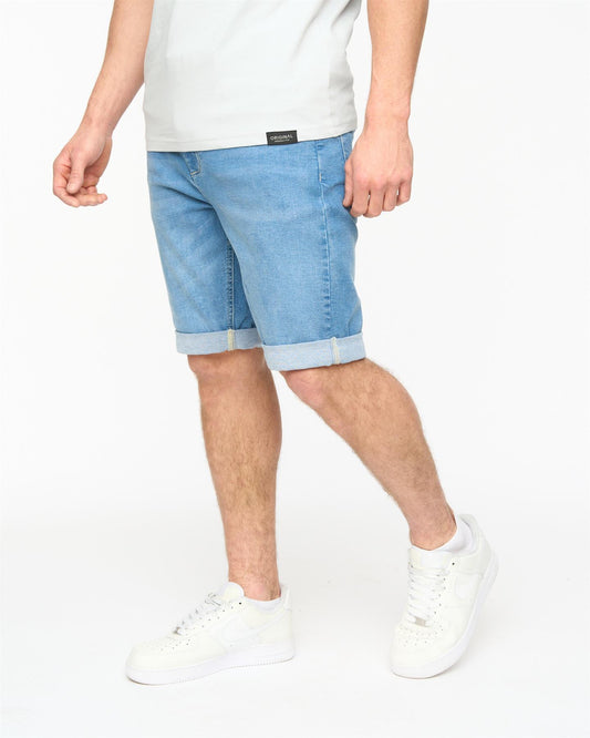 Youlgreeve Belted Denim Shorts Mid Wash