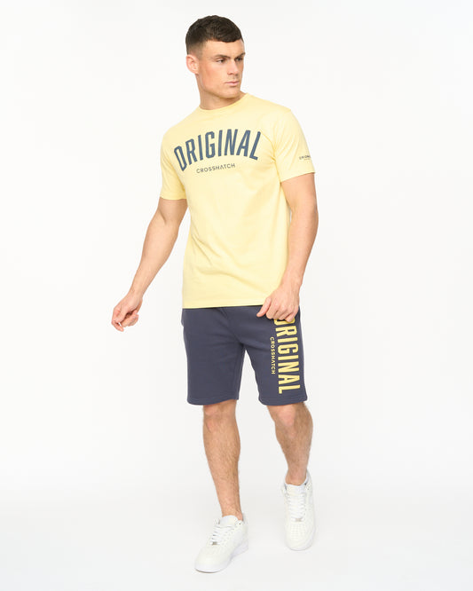 Kensby T-Shirt & Jog Short Yellow / Navy