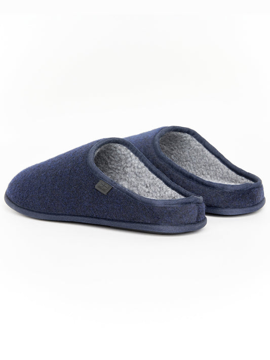 Miyabi Fur Slipper Mule Navy