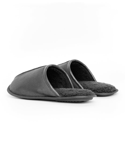 Tinuviel Fur Slipper Mule Black/Charcoal