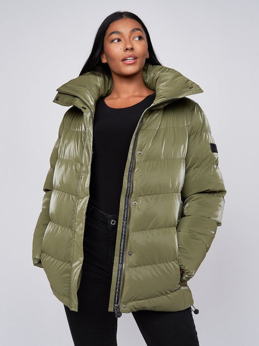 Cassandra High Shine Jacket Olive