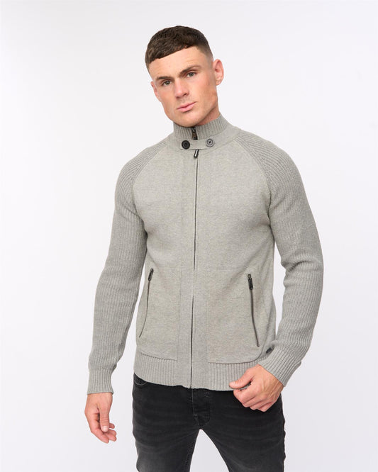 Birchin Zip Thru Knit Grey