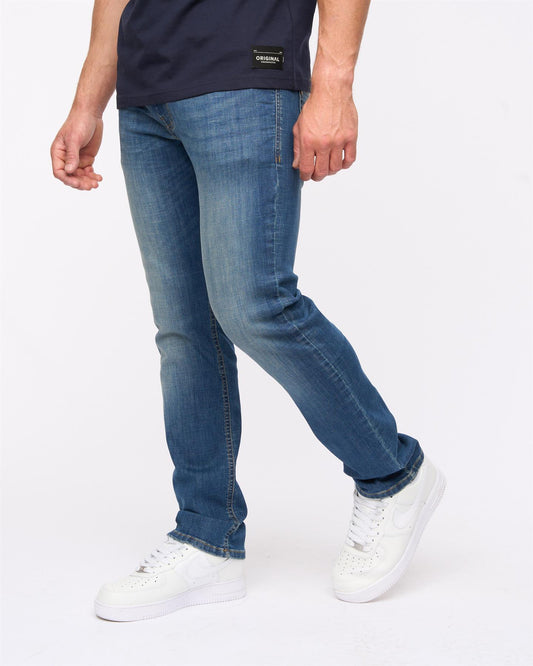 Chas Straight Fit Jeans Mid Wash