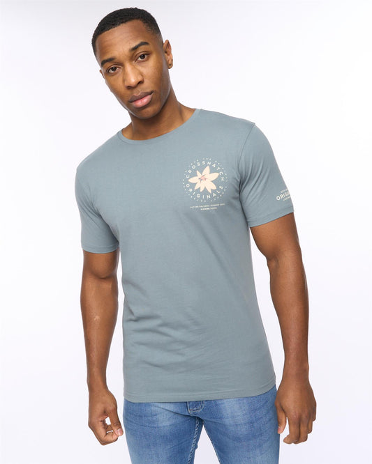 Flowered T-Shirt Blue
