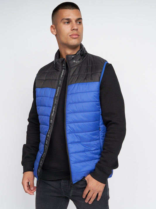 Presnell High Neck Gilet Blue