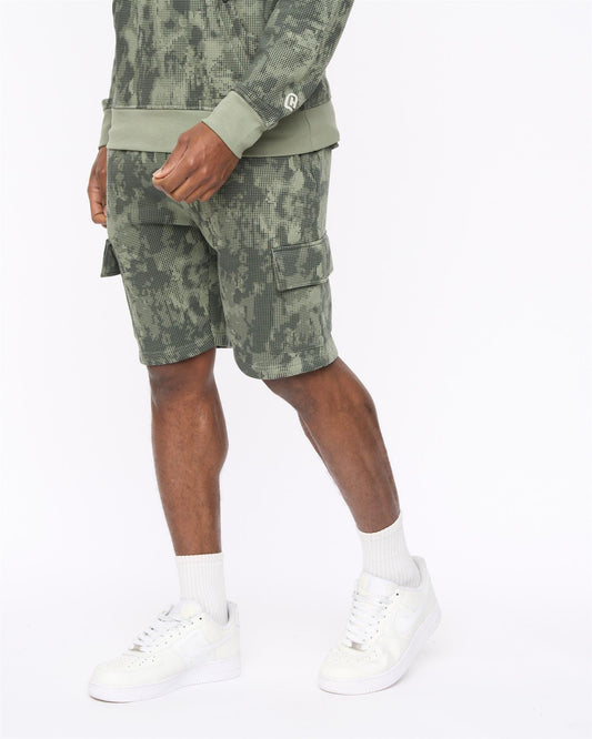 Bardon Camo Cargo Shorts Olive