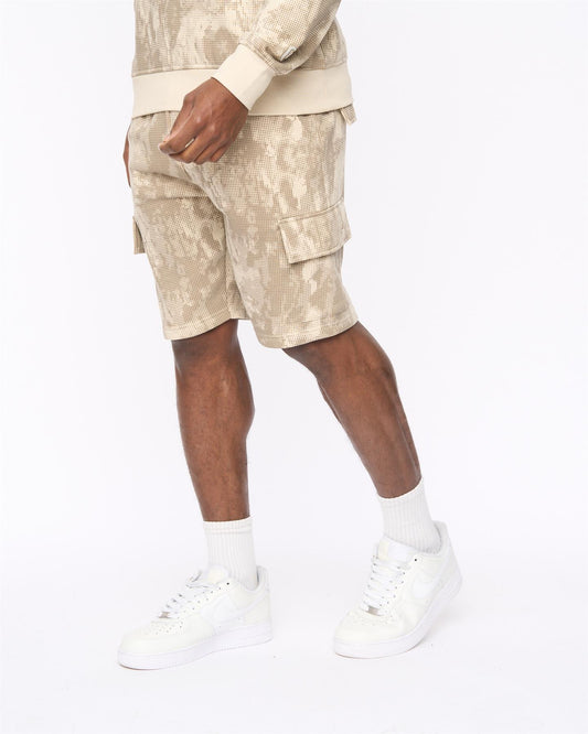 Bardon Camo Cargo Shorts Light Stone