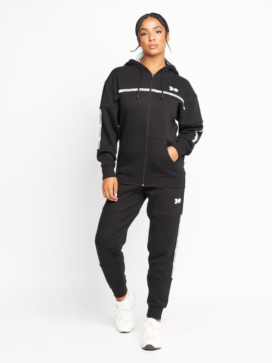 Ladies Feathertop Zip Thru Hoodie Black