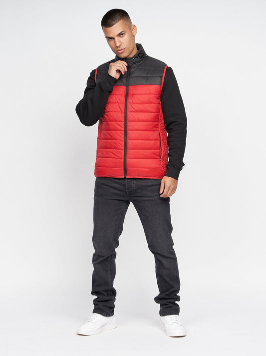 Presnell High Neck Gilet Red