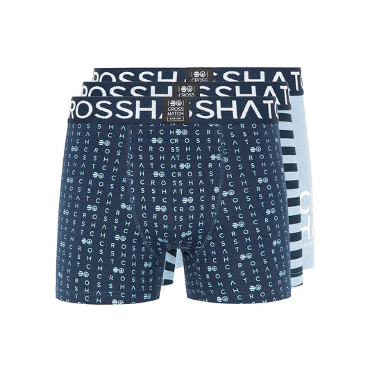 Gridline Boxers 3pk Denim Blue
