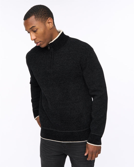 Coldwell Chenille 1/4 Zip Knit Black