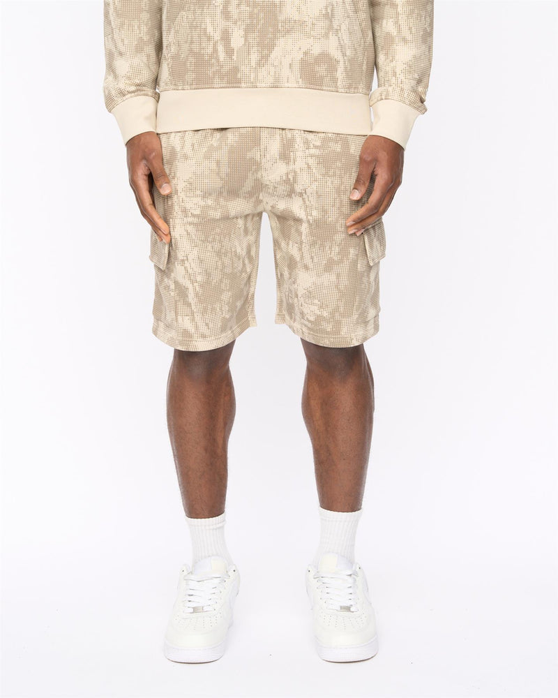 Bardon Camo Cargo Shorts Light Stone