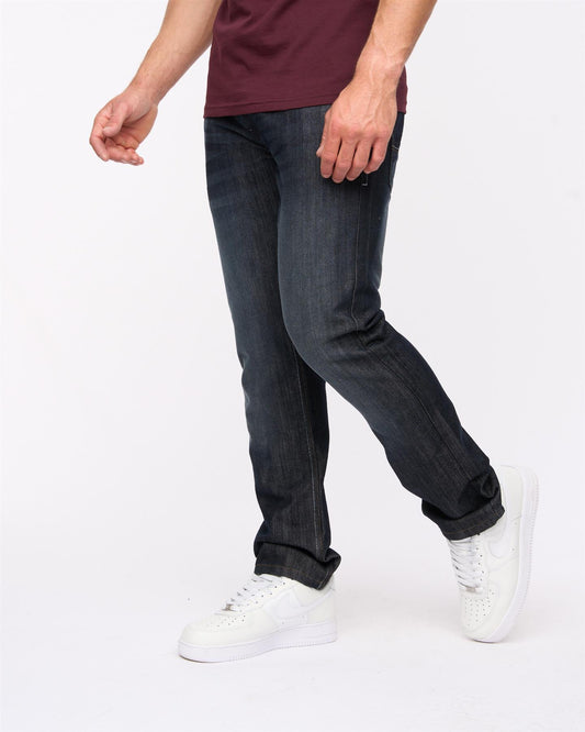 New Embossed Techno Denim Jeans Dark Wash