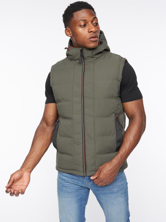 Kampnew Embossed Gilet Dark Olive