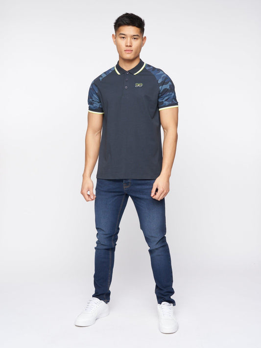 Cramdark Camo Polo Navy