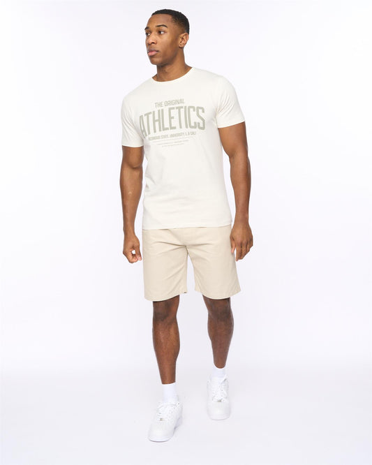 Blansmoore Elastic Waist Shorts Light Stone