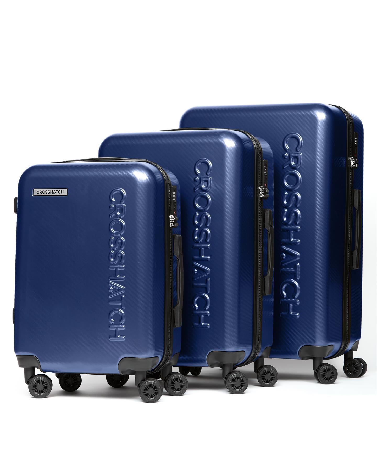 Escapade Embossed Suitcase 3pk Royal