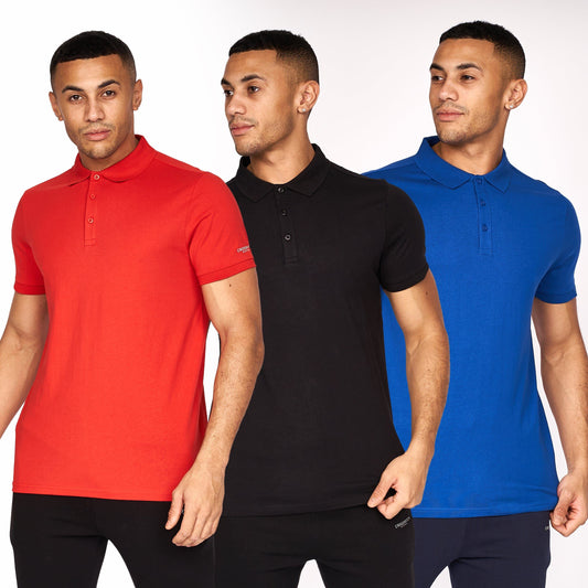 Traymax Polo 3pk Black/Blue/Red
