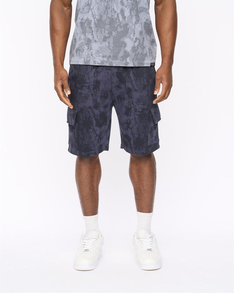 Bardon Camo Cargo Shorts Navy