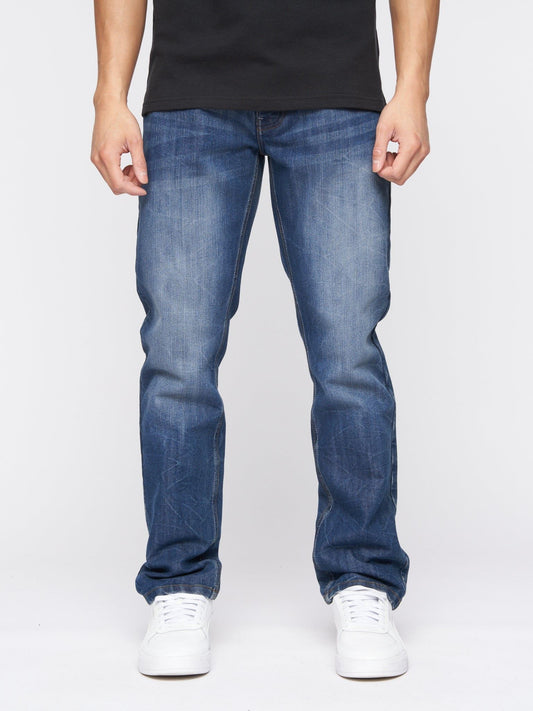 New Embossed Techno Denim Jeans Stone Wash