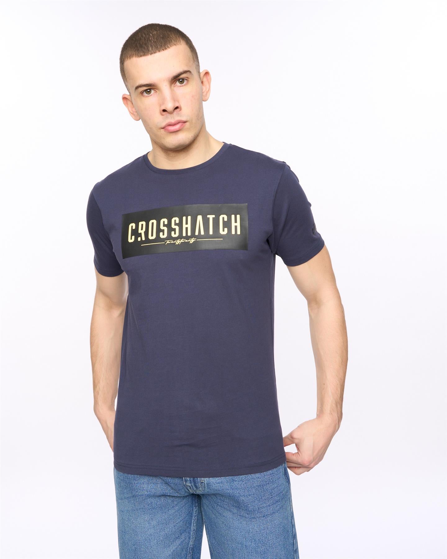 crosshatch Changra T-Shirt Blue Night