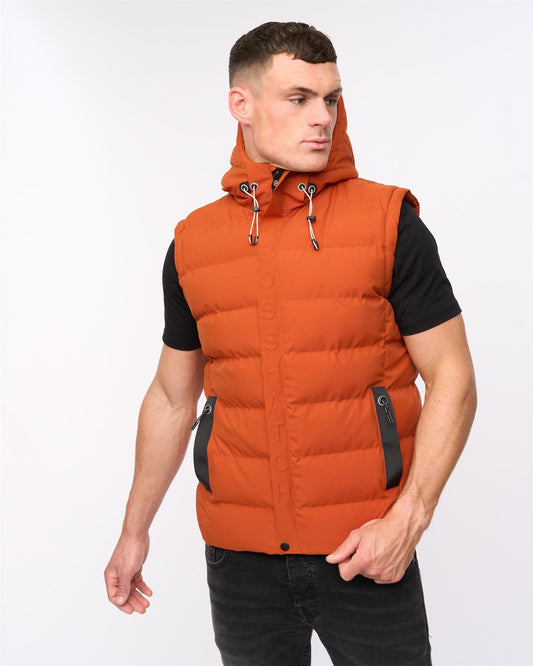 Kampleys Embossed Gilet Burnt Orange