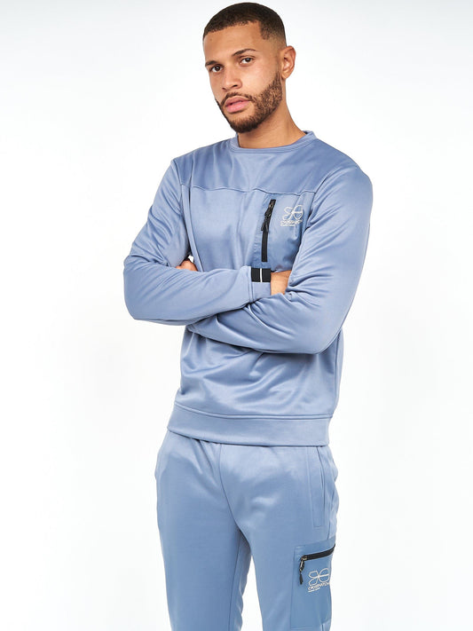 Catmoore Crew Tracktop Steel Blue