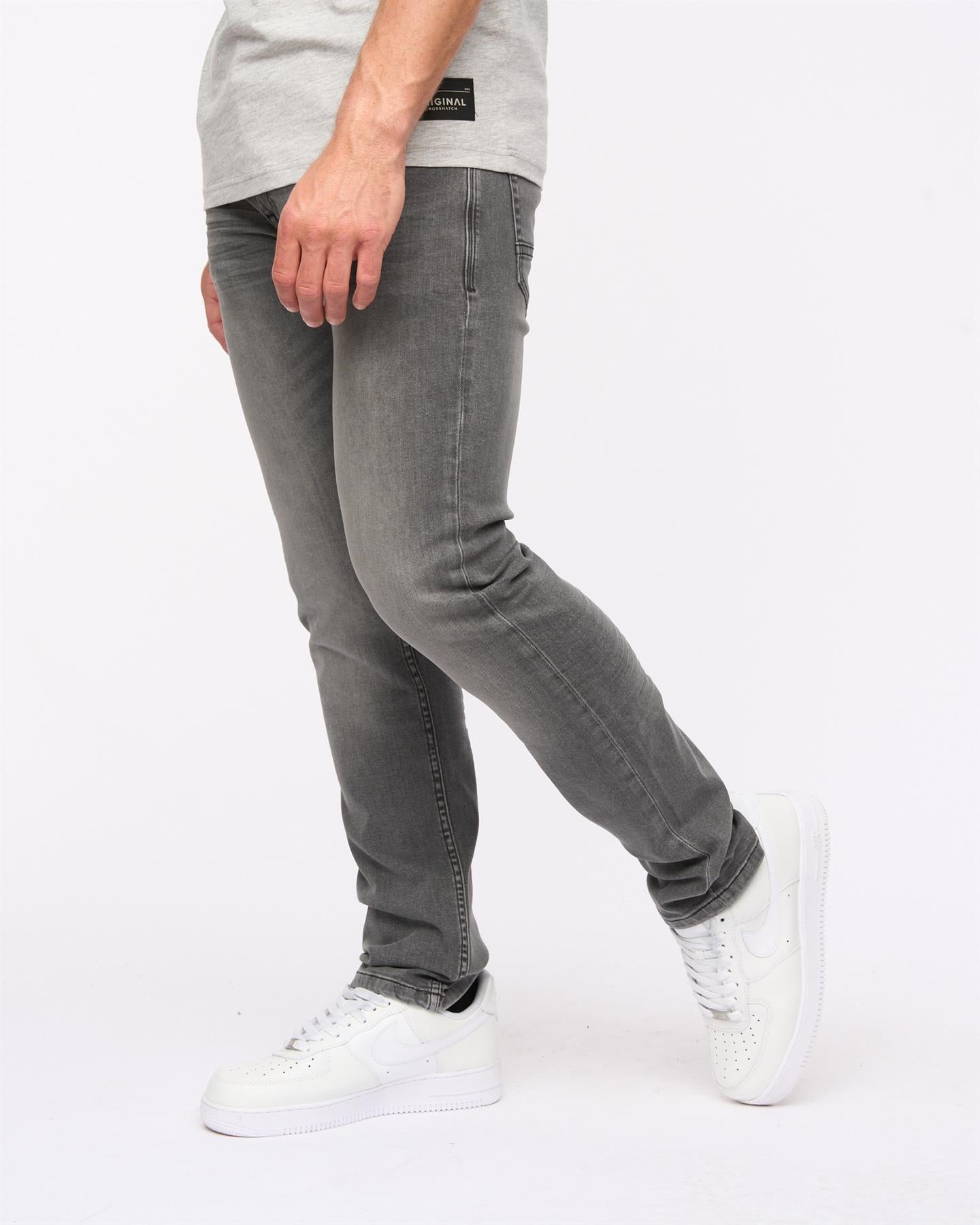 Svelte Slim Fit Stretch Jeans Grey Wash – Crosshatch