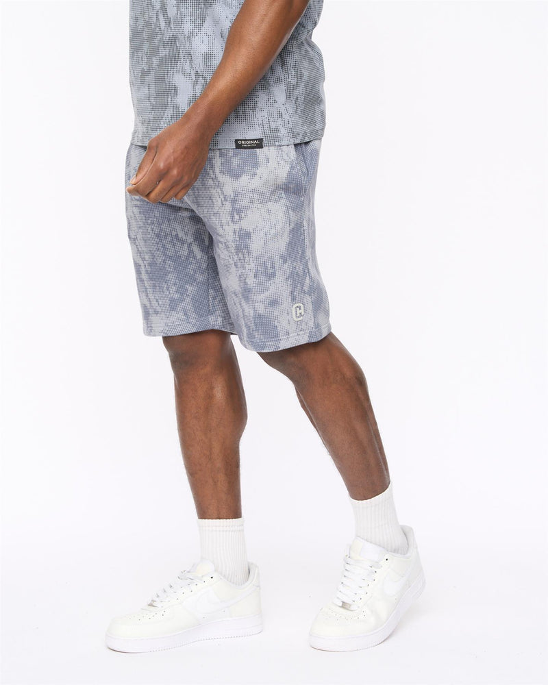 Bardon Camo Jog Shorts Steel Blue