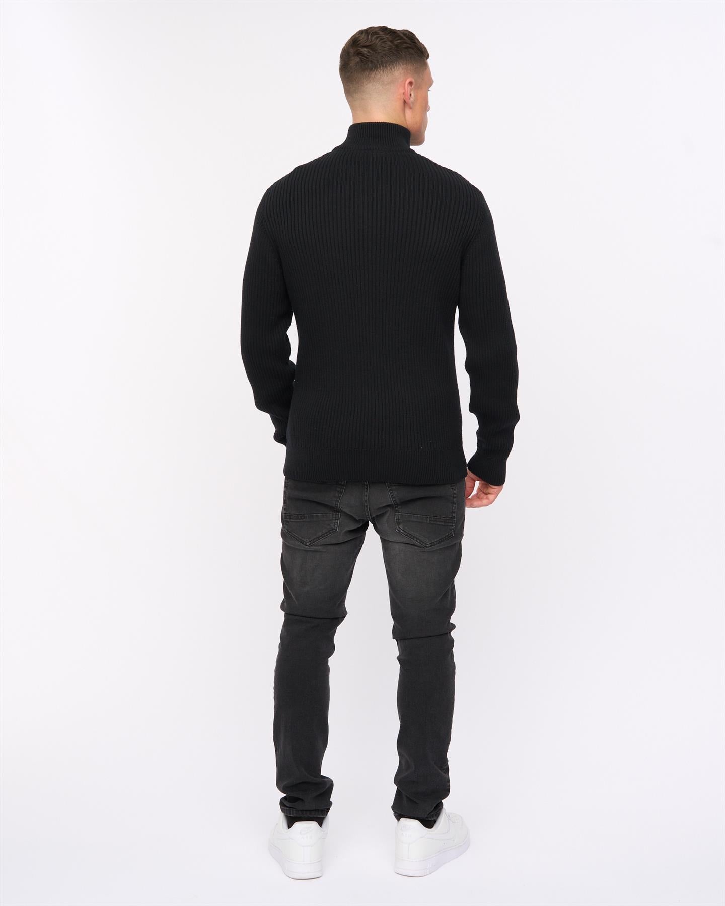 Havaline 1/4 Zip Knit Black – Crosshatch