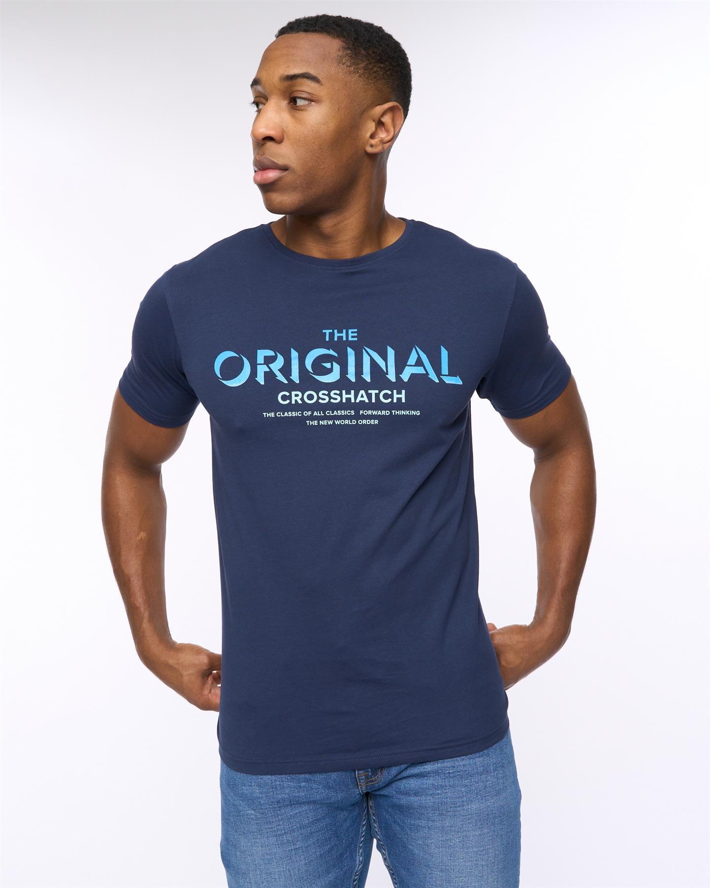 crosshatch Offaxis T-Shirt Navy