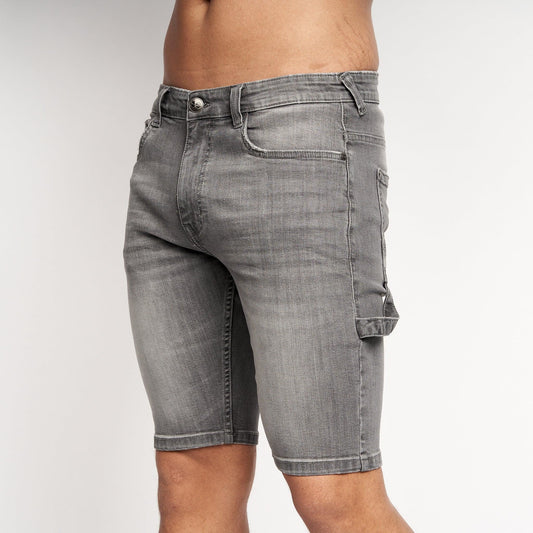 Carpenter Denim Shorts Light Grey Wash