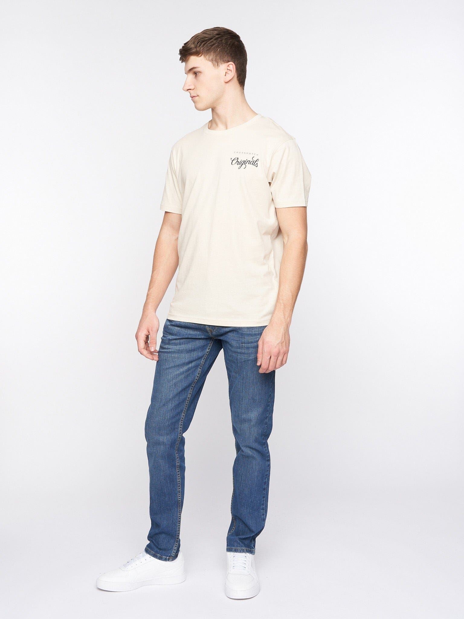 crosshatch Arles Slim Fit Jeans Stone Wash