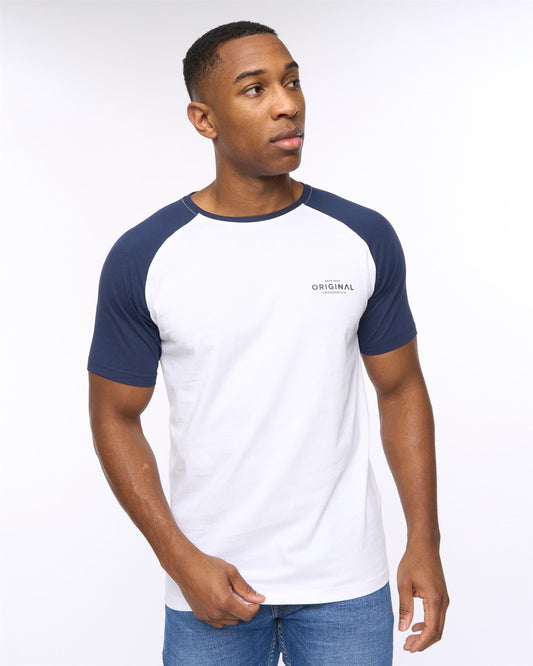 Meza T-Shirt White/Navy