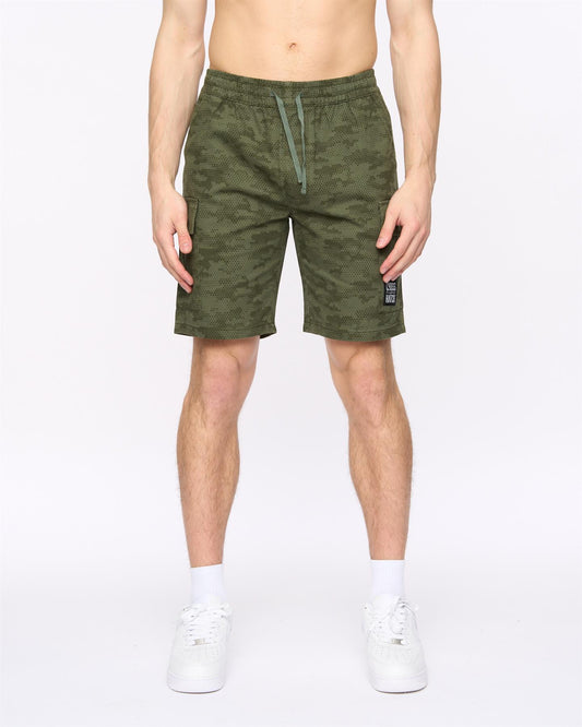 Janscore Elastic Waist Cargo Shorts Deep Olive