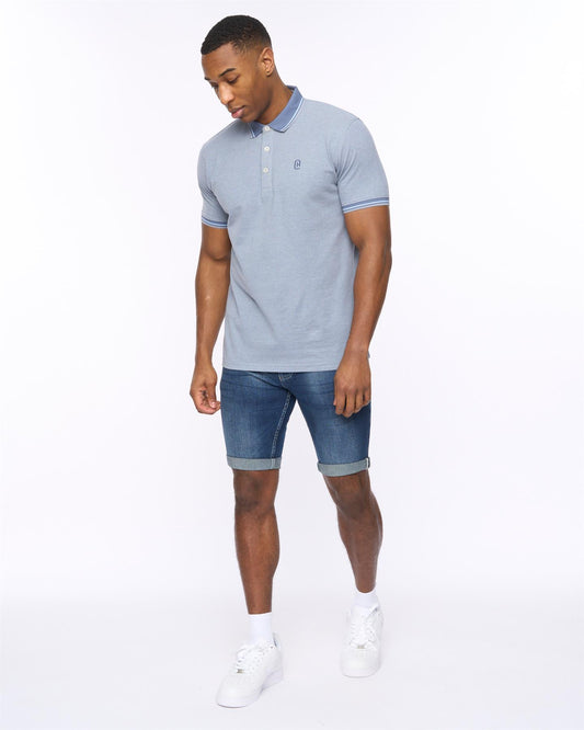 Tonwin Embossed Denim Shorts Dark Wash