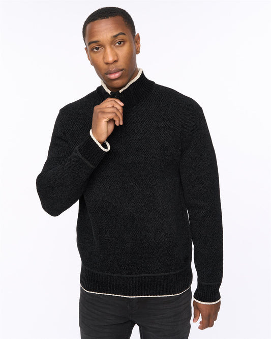 Coldwell Chenille 1/4 Zip Knit Black